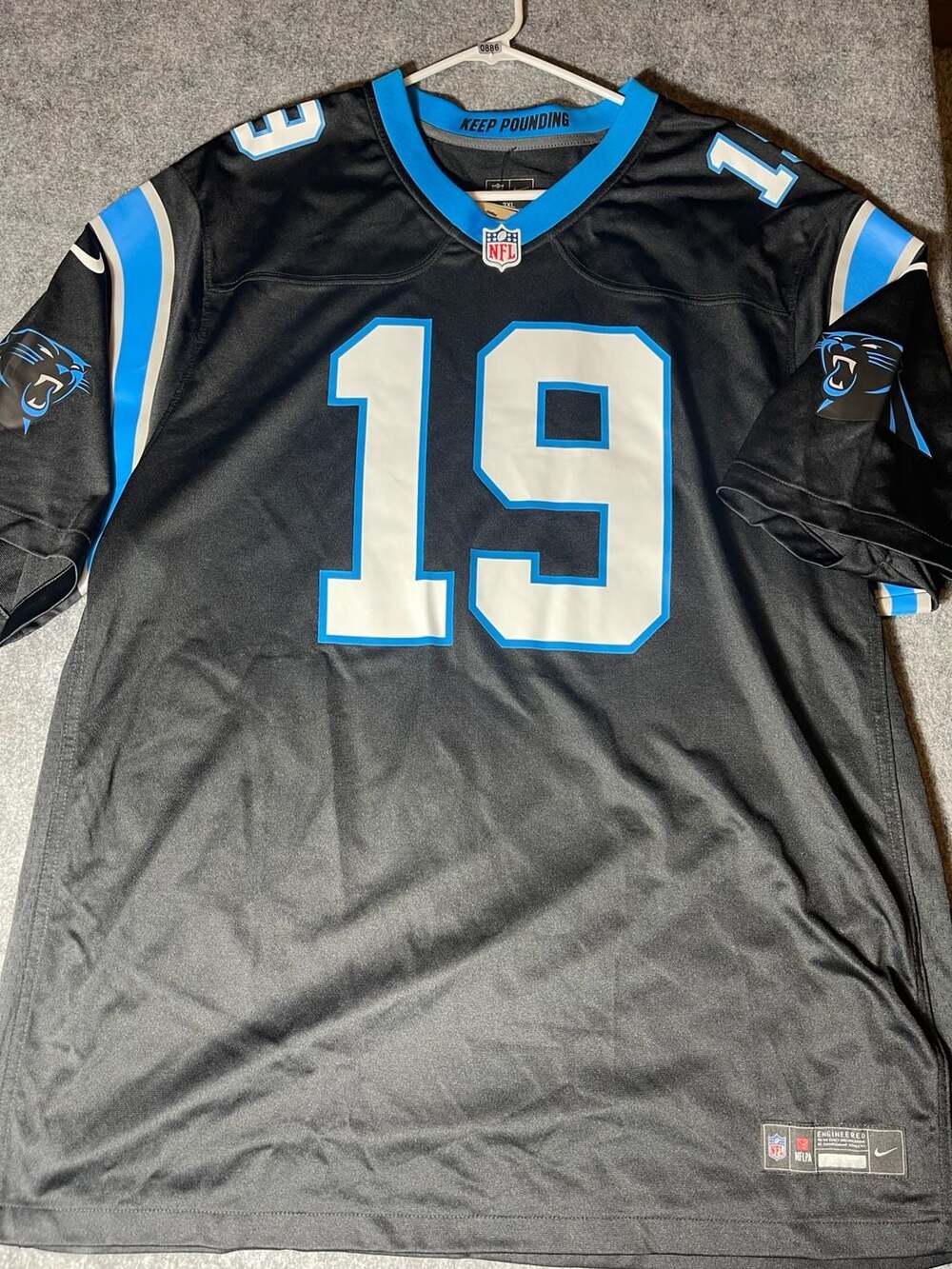 Men's Nike Adam Thielen Carolina Panthers Black Game Jersey #19